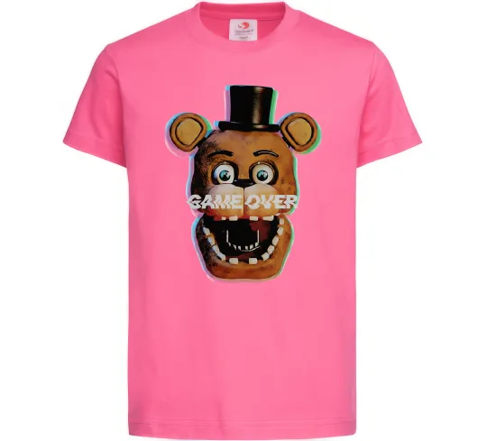 Детская футболка Freddy game over Ярко-розовый фото