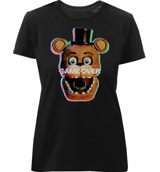 Женская премиум футболка Freddy game over Черный фото