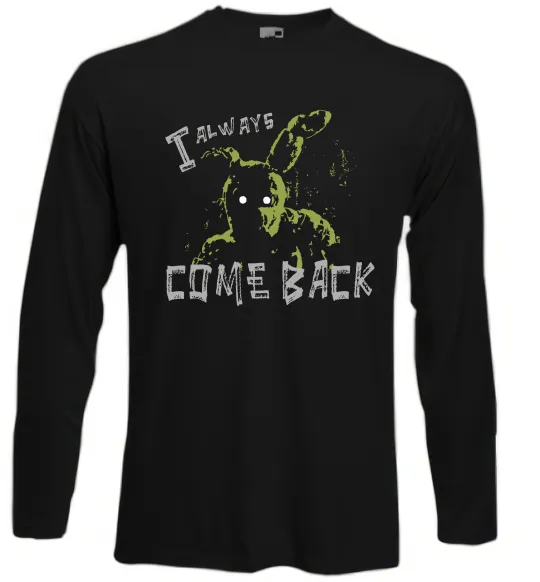 Лонгслів I always come back Чорний фото