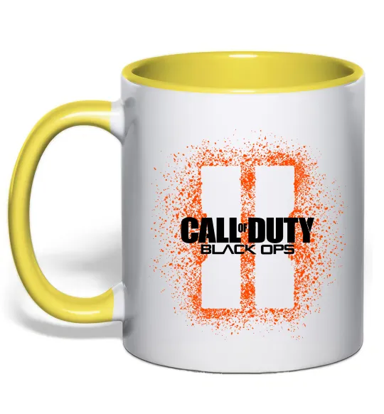 Чашка з кольоровою ручкою Black Ops spray Лимонний фото