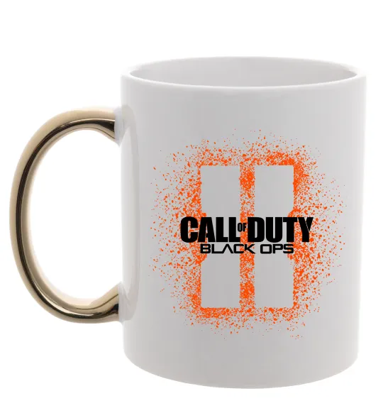 Чашка з кольоровою ручкою Black Ops spray Золото фото