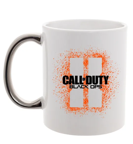 Чашка з кольоровою ручкою Black Ops spray Срібло фото