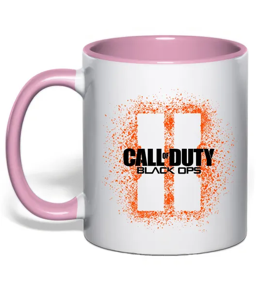 Чашка з кольоровою ручкою Black Ops spray Ніжно рожевий фото