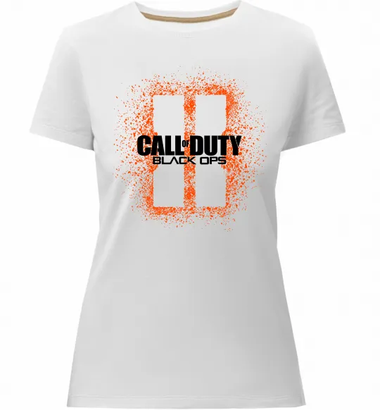 Жіноча преміум футболка Black Ops spray Білий фото