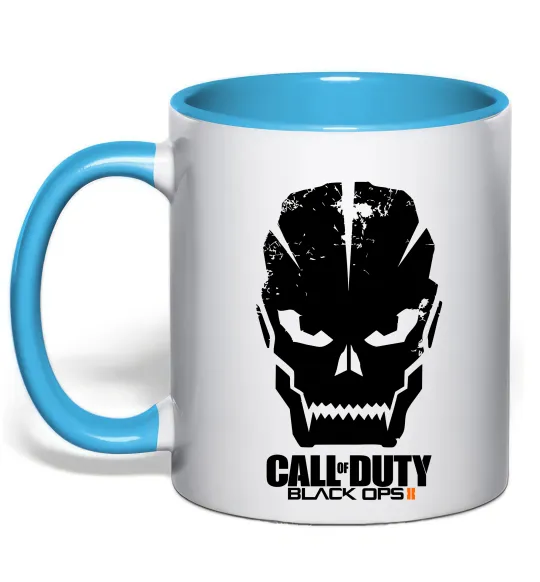 Чашка с цветной ручкой CoD Black ops Голубой фото
