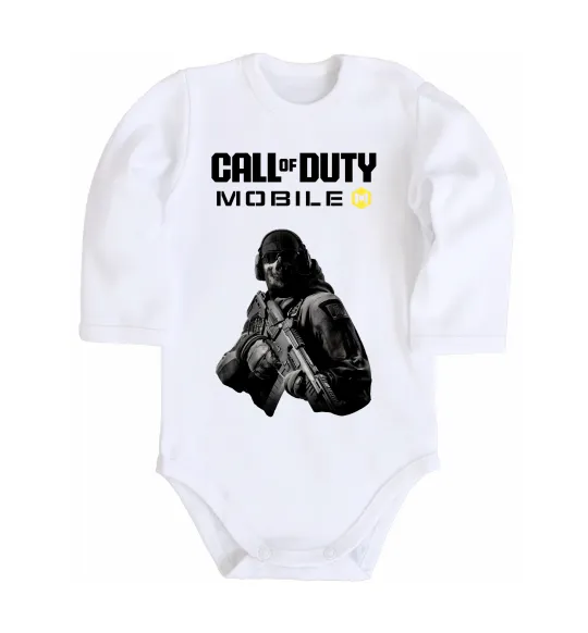 Дитячий бодік CoD mobile Білий фото