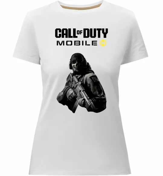 Жіноча преміум футболка CoD mobile Білий фото