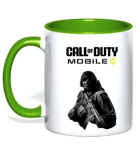 Чашка с цветной ручкой CoD mobile Лаймовый фото