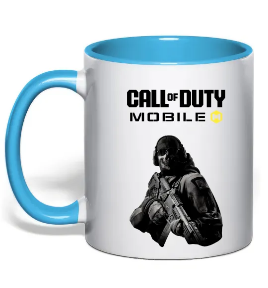 Чашка с цветной ручкой CoD mobile Голубой фото
