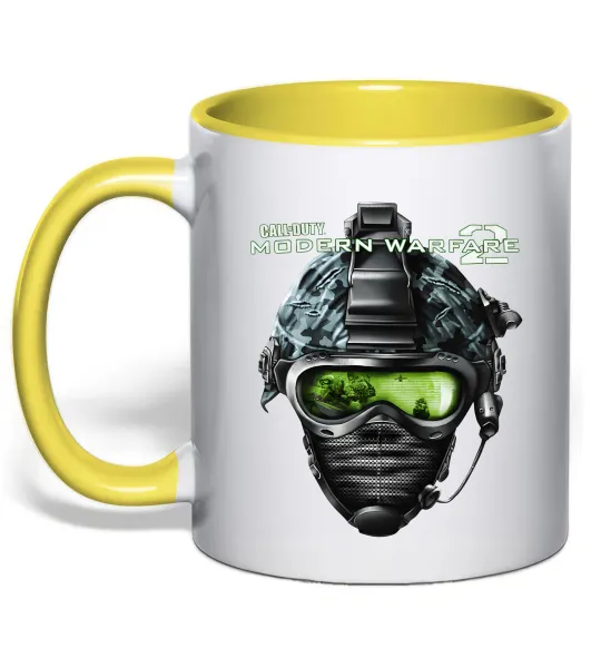 Чашка з кольоровою ручкою Call of Duty Modern Warfare 2 Сонячно жовтий фото
