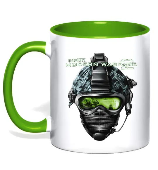 Чашка з кольоровою ручкою Call of Duty Modern Warfare 2 Лаймовий фото