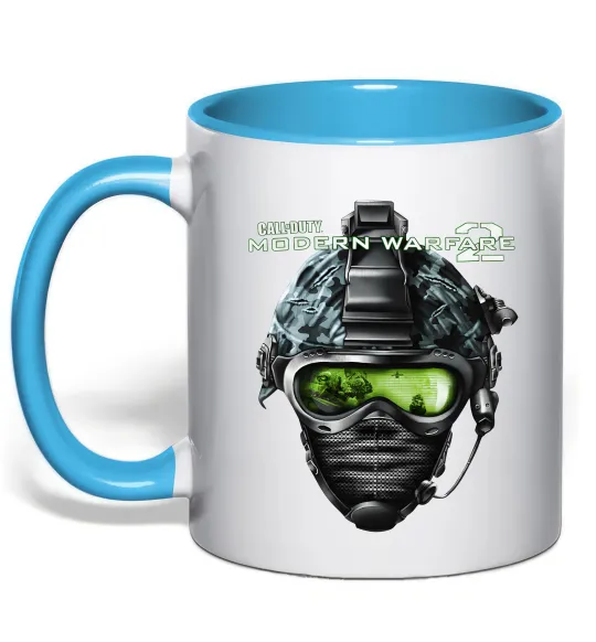 Чашка з кольоровою ручкою Call of Duty Modern Warfare 2 Блакитний фото