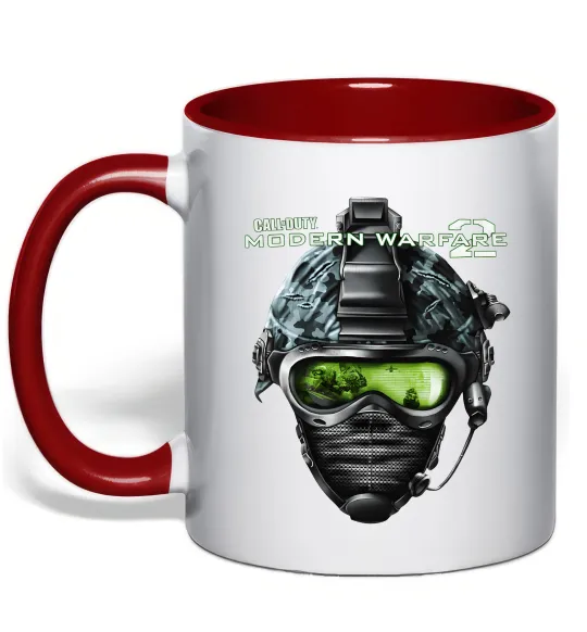 Чашка з кольоровою ручкою Call of Duty Modern Warfare 2 Червоний фото
