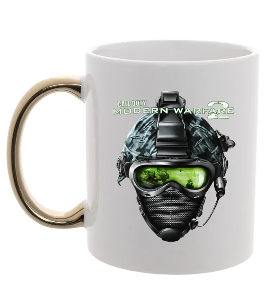 Чашка з кольоровою ручкою Call of Duty Modern Warfare 2 Золото фото