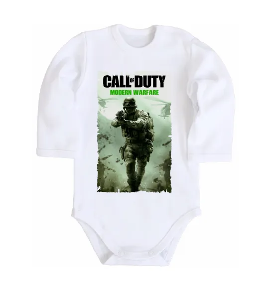 Дитячий бодік Modern Warfare Білий фото