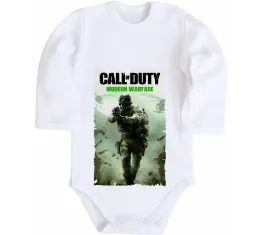 Дитячий бодік Modern Warfare Білий фото
