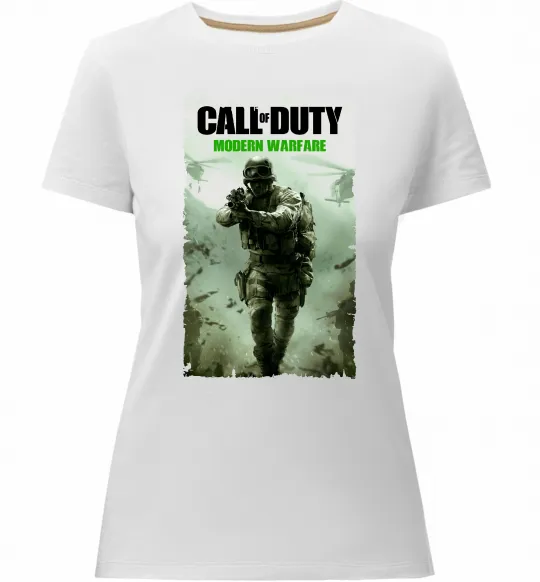 Жіноча преміум футболка Modern Warfare Білий фото