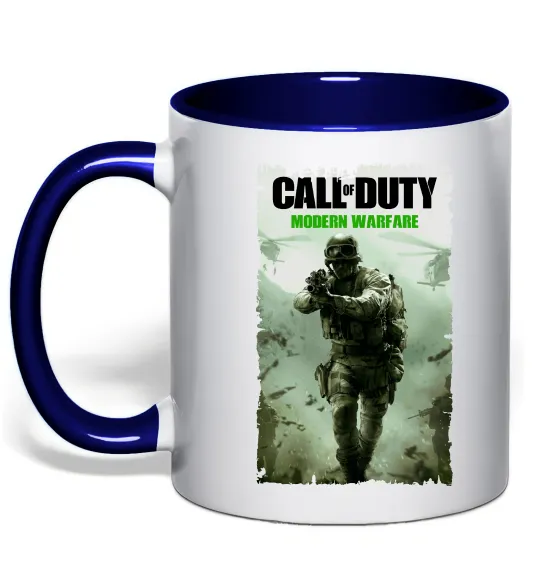 Чашка с цветной ручкой Modern Warfare Глубокий темно-синий фото