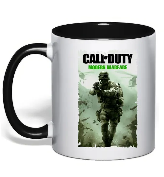 Чашка с цветной ручкой Modern Warfare Черный фото