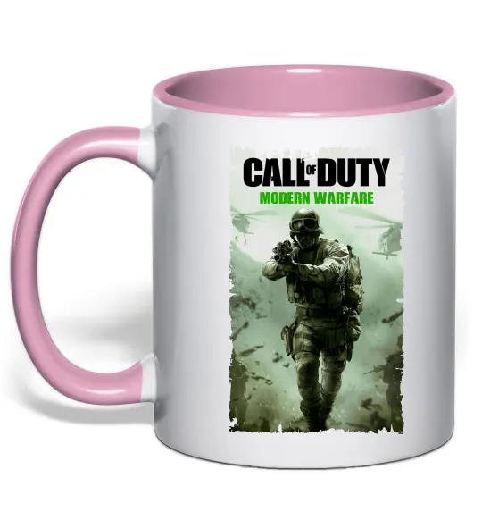 Чашка с цветной ручкой Modern Warfare Нежно розовый фото