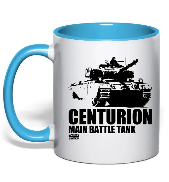 Чашка з кольоровою ручкою Centurion Блакитний фото