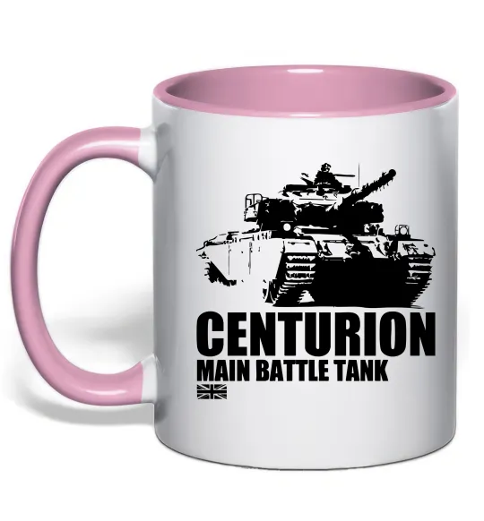 Чашка з кольоровою ручкою Centurion Ніжно рожевий фото