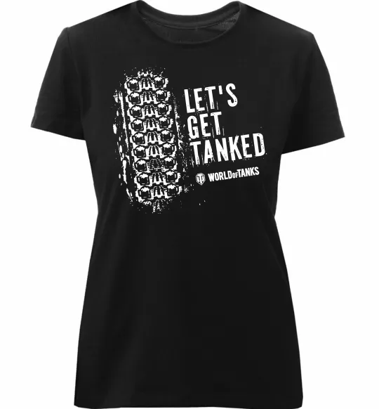 Женская премиум футболка World of tanks Let`s get tanked Черный фото