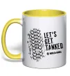 Чашка з кольоровою ручкою World of tanks Let`s get tanked Сонячно жовтий фото