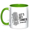 Чашка з кольоровою ручкою World of tanks Let`s get tanked Зелений фото