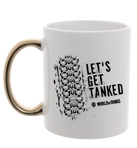 Чашка з кольоровою ручкою World of tanks Let`s get tanked Золото фото