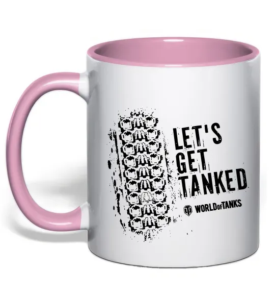Чашка з кольоровою ручкою World of tanks Let`s get tanked Ніжно рожевий фото
