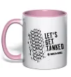 Чашка з кольоровою ручкою World of tanks Let`s get tanked Ніжно рожевий фото