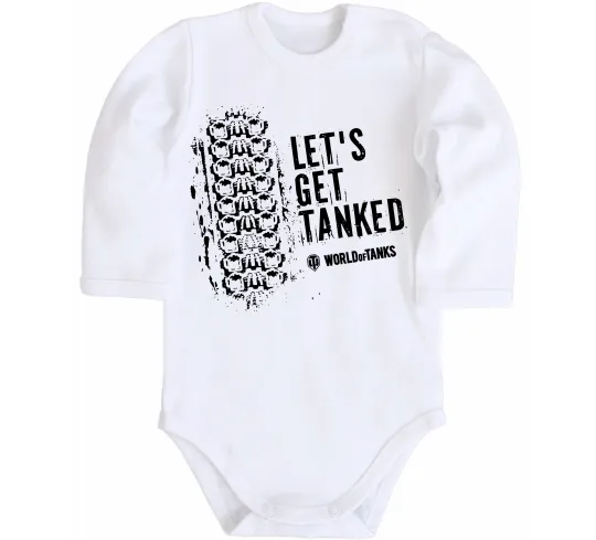 Дитячий бодік World of tanks Let`s get tanked Білий фото