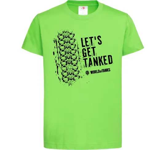 Дитяча футболка World of tanks Let`s get tanked Лаймовий фото