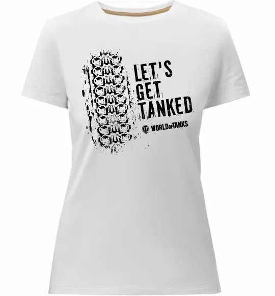 Женская премиум футболка World of tanks Let`s get tanked Белый фото