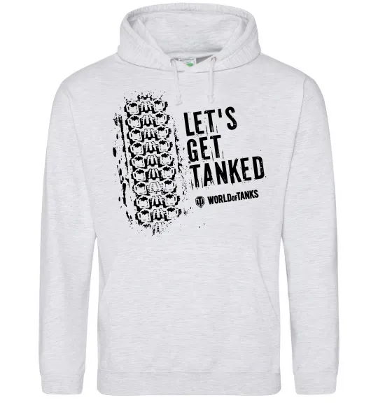 Чоловіча толстовка (худі) World of tanks Let`s get tanked Сірий меланж фото