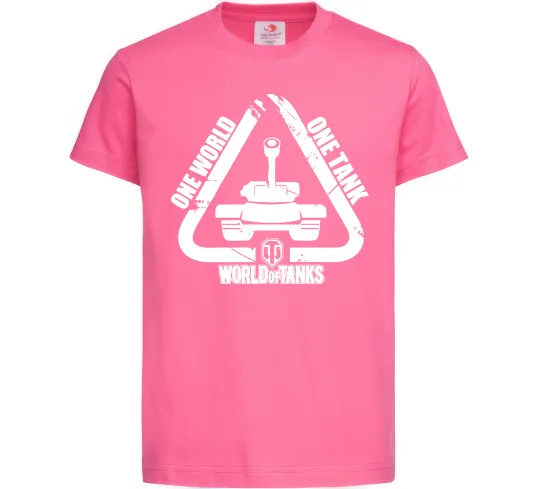 Дитяча футболка One world one tank Яскраво-рожевий фото