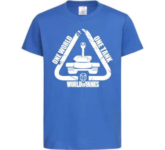 Дитяча футболка One world one tank Яскраво-синій фото