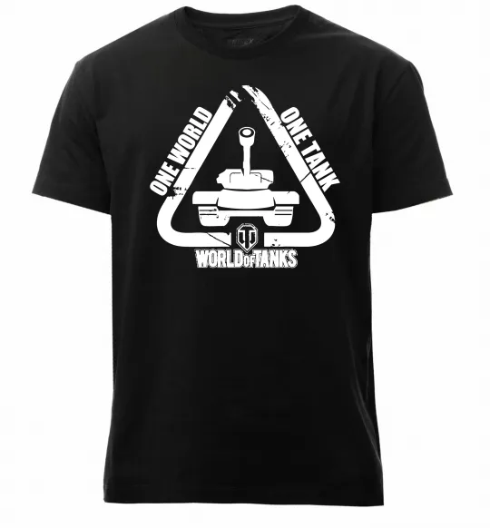 Чоловіча преміум футболка One world one tank Чорний фото
