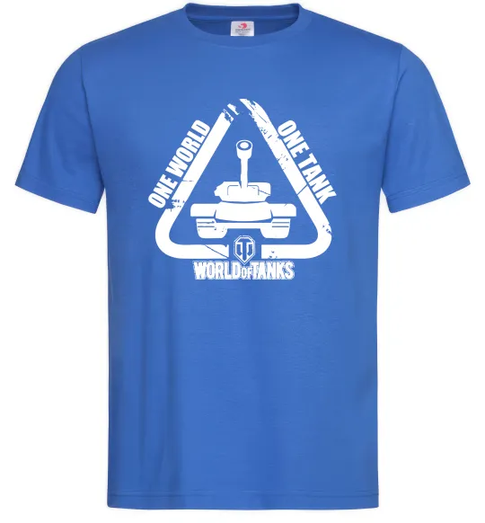 Чоловіча футболка One world one tank Яскраво-синій фото