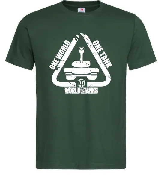 Чоловіча футболка One world one tank Темно-зелений фото