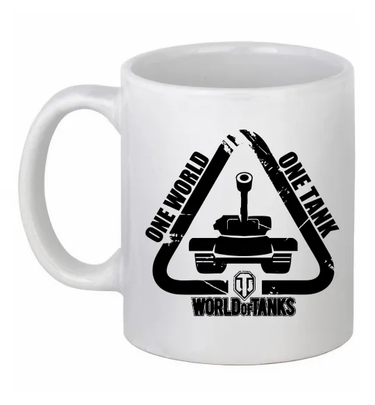 Чашка керамічна One world one tank Білий фото