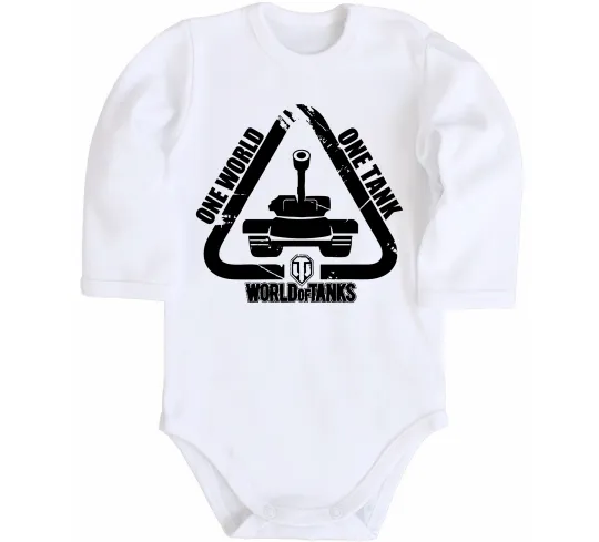 Дитячий бодік One world one tank Білий фото