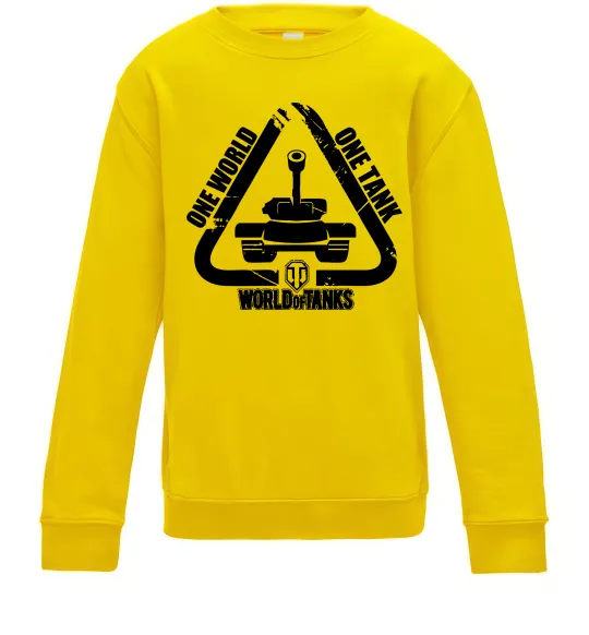 Дитячий світшот One world one tank Сонячно жовтий фото