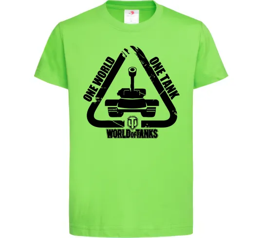 Дитяча футболка One world one tank Лаймовий фото