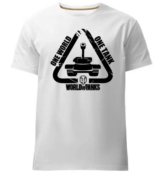 Чоловіча преміум футболка One world one tank Білий фото