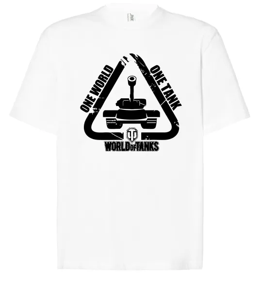 Футболка Оверсайз One world one tank Білий фото