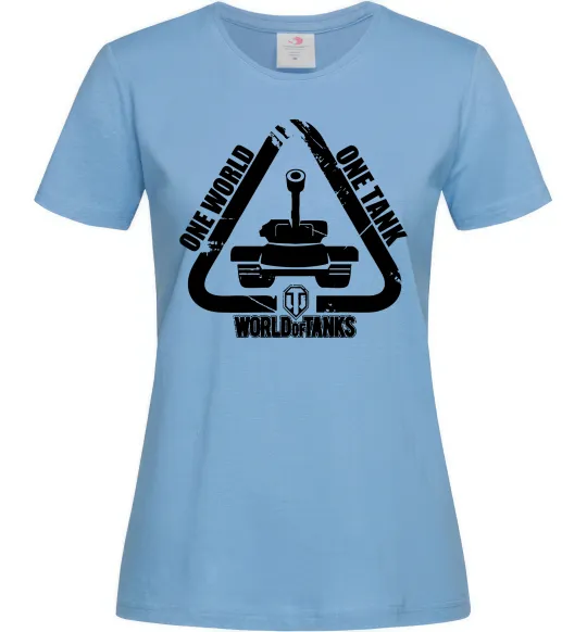 Жіноча футболка One world one tank Блакитний фото