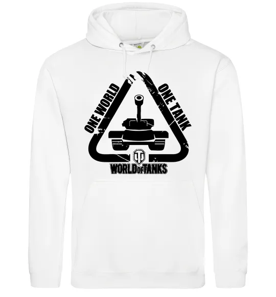 Чоловіча толстовка (худі) One world one tank Білий фото