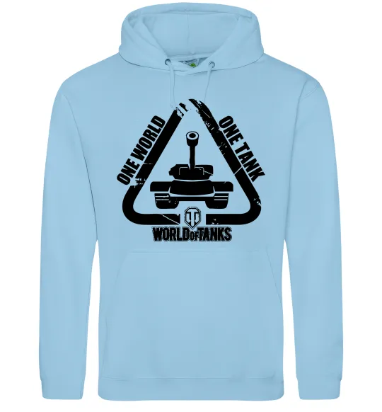 Чоловіча толстовка (худі) One world one tank Блакитний фото